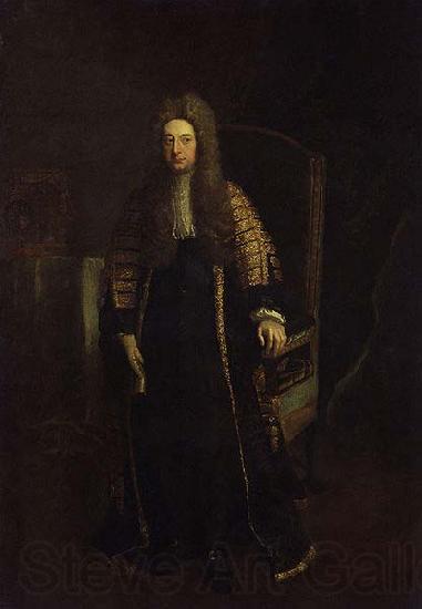 Jonathan Richardson Portrait of William Cowper, 1st Earl Cowper Norge oil painting art